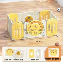 [Tặng thảm, bóng] Quây cũi gấp gọn hình khủng long, nhựa nguyên sinh HDPE an toàn cho bé, nội thất đẹp cho ngôi nhà bạn 2