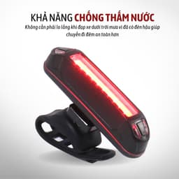 Đèn hậu xe đạp thể thao siêu sáng, Đèn led gắn trục pin liên tục 4-6h chống nước tốt - DH02 4
