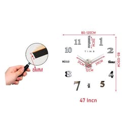 Đồng hồ dán tường 3D size lớn 1m2 phủ gương bóng acrylic A370 9