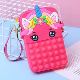 Túi xách nữ lớn đeo chéo silicon hình Pony kỳ lân, bong bóng pop-it giảm căng thẳng thời trang 5