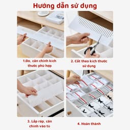 Set 4 Thanh chia ngăn tủ quần áo, ngăn kéo bàn làm việc sắp xếp đồ đạc gọn gàng 37x11cm gdgs66 6