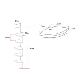 Kệ Gỗ Treo Góc Tường 5 Tầng Hình Cánh Cung SIB Decor KT412 4