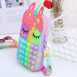 Túi xách nữ đeo chéo loại lớn silicon hình Pony, bong bóng pop-it giảm căng thẳng thời trang 8