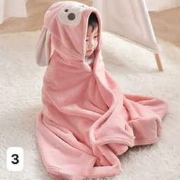 Khăn tắm cho bé khăn tắm có mũ hình thú bông mềm thấm hút cực tốt vải cotton siêu mịn, không bị xổ lông hay phai màu 7