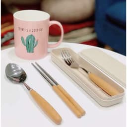 Feeship Bộ thìa đũa dĩa cá nhân có hộp đựng xinh xắn, siêu tiện lợi 1