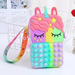 Túi xách nữ đeo chéo loại lớn silicon hình Pony, bong bóng pop-it giảm căng thẳng thời trang 7