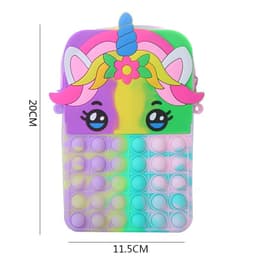 Túi xách nữ lớn đeo chéo silicon hình Pony kỳ lân, bong bóng pop-it giảm căng thẳng thời trang 2