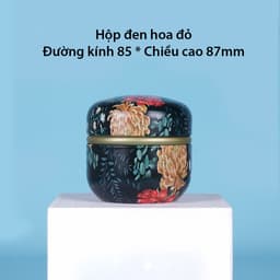 Hộp đựng trà bằng thiếc, hộp trà hình cầu đựng quà bánh kẹo phong cách Nhật Bản họa tiết - HVL TEA 8