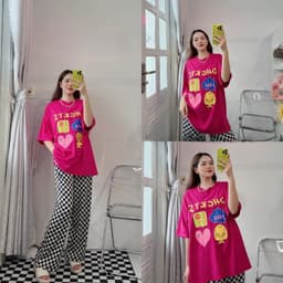 Đồ Bộ Nữ Bigsize LIMO DB46 Áo Phối Quần Ống Suông Cạp Cao Mềm Mịn Set Mặc Nhà Đi Chơi Thoải Mái 2