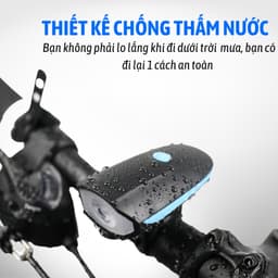 Đèn Xe Đạp Thể Thao Chống Nước, Đèn Pha Tích Hợp Còi Sáng 3-4H Liên Tục, Sạc USB - DC01 5