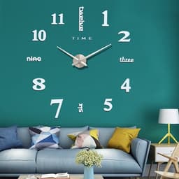 Đồng hồ dán tường 3D size lớn 1m2 phủ gương bóng acrylic A370 1