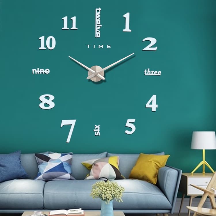 Đồng hồ dán tường 3D size lớn 1m2 phủ gương bóng acrylic A370