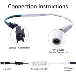 SP102E SP104E DIY BỘ ĐIỀU KHIỂN 14 PHÍM 17 PHÍM CHO LED FULL MÀU ARGB WS2812B WS2811 UCS1903 4