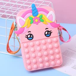 Túi xách nữ lớn đeo chéo silicon hình Pony kỳ lân, bong bóng pop-it giảm căng thẳng thời trang 4