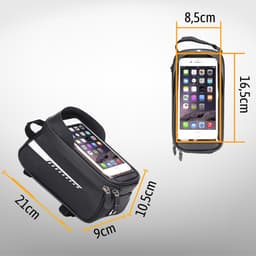 Túi xe đạp thể thao CARBON LOẠI XỊN treo gắn sườn chống nước, cảm ứng điện thoại mượt TCB01 5