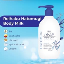 Sữa Dưỡng Thể Dưỡng Sáng Da Nhật Bản Hatomugi Moisturizing & Conditioning The Body Milk 400ml 2