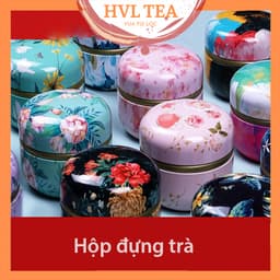 Hộp đựng trà bằng thiếc, hộp trà hình cầu đựng quà bánh kẹo phong cách Nhật Bản họa tiết - HVL TEA 2