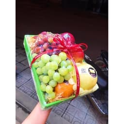 (Combo)Túi_Khay Giấy Đựng Hoa Quả, Trái Cây 1kg, 3kg, 5kg 7