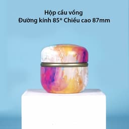 Hộp đựng trà bằng thiếc, hộp trà hình cầu đựng quà bánh kẹo phong cách Nhật Bản họa tiết - HVL TEA 7