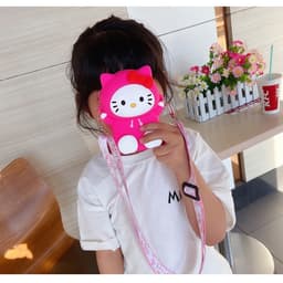 [Mới] Túi xách đeo chéo silicon hình mèo kitty thời trang dễ thương 3