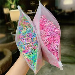Túi  Dây Thun Buộc Tóc Nhiều Màu Sắc Co Giãn Sử Dụng Một Lần Cho Bé 6