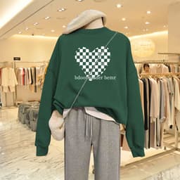 Áo Sweater Nam/Nữ HappyFamily Màu Xanh Rêu Hình Trái tim bdoot mader bemr Chất Nỉ Da Cá 100 Cao Cấp 1