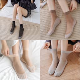 Set 5 Đôi Tất Da Chân Cổ Ngắn Nữ Chống Trượt, vớ Nữ Phong Cách Hàn Quốc Co Giãn 4 Chiều 169 5