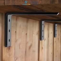 Bộ 2 chân đế chữ L BLUEZON hỗ trợ mặt bàn, ke chữ L dày 1cm treo tường bằng thép đặc phủ sơn tĩnh điện 4
