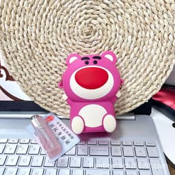 [Mới] Túi xách đeo chéo silicon hình gấu dâu lotso, thời trang dễ thương, đựng mỹ phẩm tai nghe thẻ 5