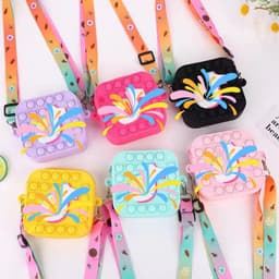 [Mới] Túi xách silicon đeo chéo pop it hình Tik cho bé thời trang đựng bao bì lì xì, mỹ phẩm 8