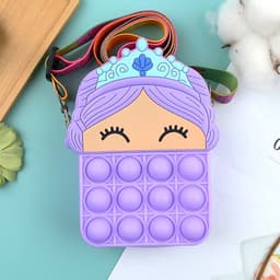 [Mới] Túi xách silicon đeo chéo hình công chúa cho bé thời trang đựng bao bì lì xì, mỹ phẩm túi tỏi 5