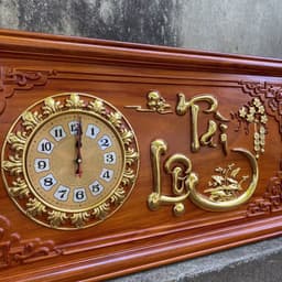 Tranh Đồng Hồ Treo Tường Gỗ hương Nam Phi Kích thước 41*81cm 3