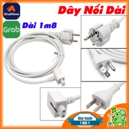 [Ảnh Thật] Dây Nguồn Nối Dài 1.8m Kèm Đầu Nối Gắn Trực Tiếp Cho Sạc AP MacBook iPhone iPad Thuận TIện Không Rơi Cốc Sạc 1