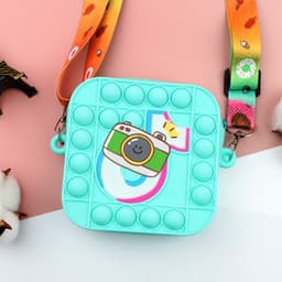 [Mới] Túi xách silicon đeo chéo pop it hình Tik cho bé thời trang đựng bao bì lì xì, mỹ phẩm 7