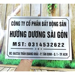 Bảng Công Ty, Bảng Số Nhà Alu Trắng Xước In UV Có Logo – Tặng Kèm Keo Dán Chuyên Dụng, Bền Đẹp Ngoài Trời 2