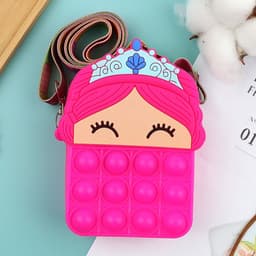 [Mới] Túi xách silicon đeo chéo hình công chúa cho bé thời trang đựng bao bì lì xì, mỹ phẩm túi tỏi 7