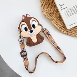 [Mới] Túi xách đeo chéo silicon hình sóc nâu chip & dale thời trang dễ thương đựng bì lì xì mỹ phẩm 4