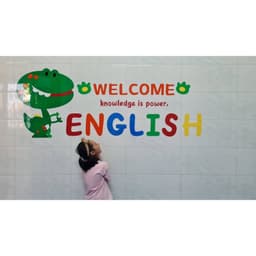 Tranh dán tường mica dán nổi english khủng long trang trí phòng ngủ, lớp học, trung tâm tiếng anh, khu vui chơi cho bé 3