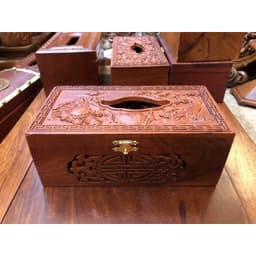 Hộp đựng khăn giấy ăn gỗ hương hình chữ nhật kích thước 23*12 4