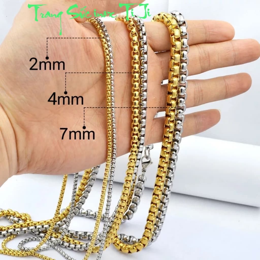 Dây chuyền  inox kiểu bông dừa