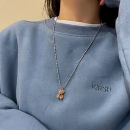 Vòng Cổ HÌNH GẤU BÔNG dây chuyền titan không gỉ phong cách Hàn Quốc thời trang cá tính dễ thương 2