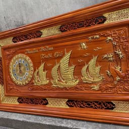 Tranh Đồng hồ treo tường gỗ hương kích thước 67*127cm 3