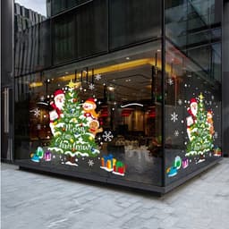 Decal trang trí Noel hít tĩnh điện - Cây thông xanh đặc sắc và những người bạn 3