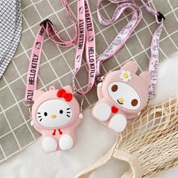 [Mới] Túi xách đeo chéo silicon hình mèo kitty thời trang dễ thương 8