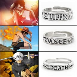 Nhẫn Kim Loại One Piece Luffy Law Ace Đảo Hải Tặc Anime Cosplay Phụ Kiện Thời Trang Cá Tính 2