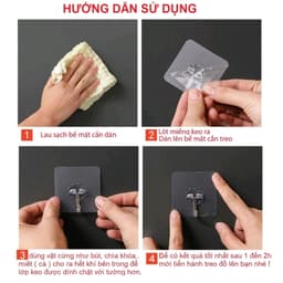 Móc nhựa dán tường siêu dính chịu lực trong suốt. nhatle.store2 9