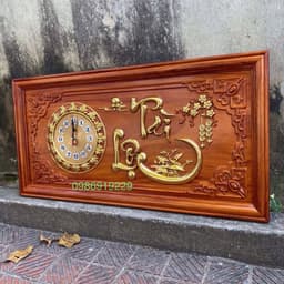 Tranh Đồng Hồ Treo Tường Gỗ hương Nam Phi Kích thước 41*81cm 5