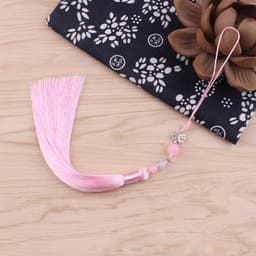 Dây tua rua gắn ngọc nhiều màu mặt bạc đeo hông treo quạt sáo phong cách cổ trang xinh xắn dễ thương phụ kiện 7