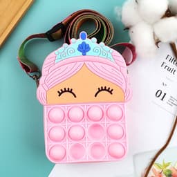 [Mới] Túi xách silicon đeo chéo hình công chúa cho bé thời trang đựng bao bì lì xì, mỹ phẩm túi tỏi 6