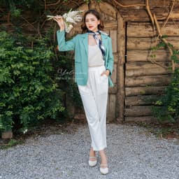 Áo vest blazer khoác ngoài YOLINEN thiết kế nhẹ nhàng kiểu Hàn Quốc thời trang xuân hè nữ 3